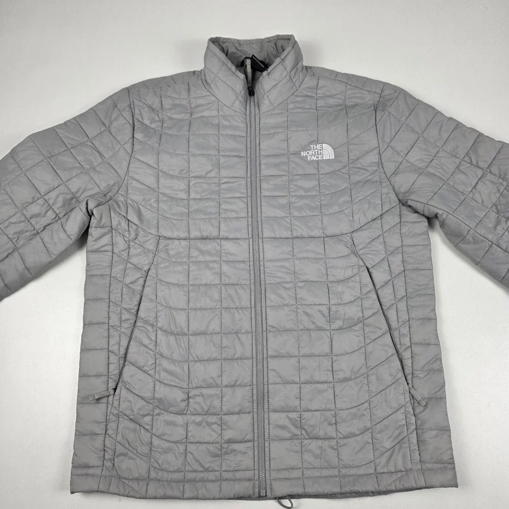 The North Face ThermoBall Eco Jacket Mens Medium Gray Full Zip Insulated Puffer